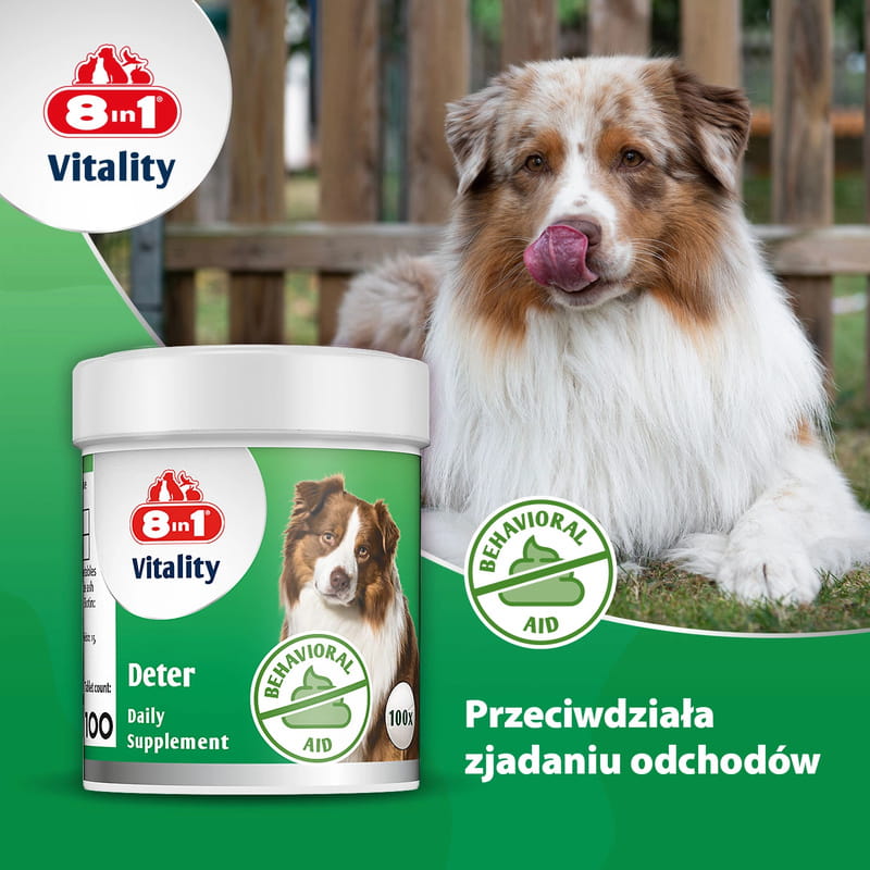 8in1 Vitality tabletki Deter Witaminy dla psów przeciw koprofagii 100 tabletek 3.jpg